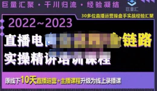 巨量汇·电商直播全流程+全链路运营实操+主播提升培训精讲系统课，价值980元