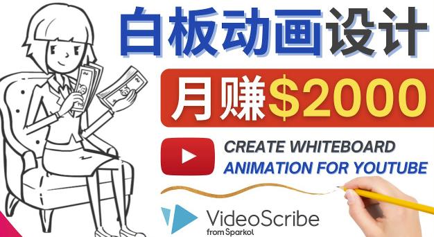 创建白板动画（WhiteBoard Animation）YouTube频道，月赚2000美元